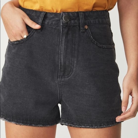 high rise flashback denim short